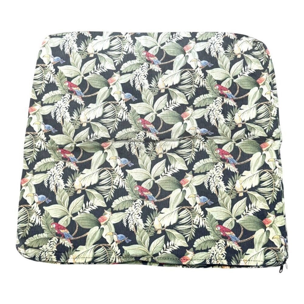 Tropical Parrot Print Zippered Pillow Cover Home Birds Paradise Throw Cover 20"